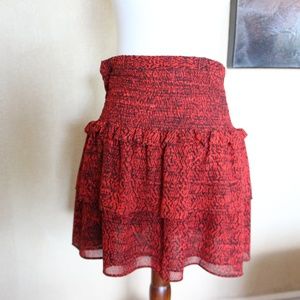 Michael Michael Kors Tiered Red & Black Skirt